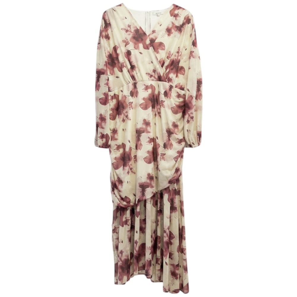 Floral Asymmetrical Mesh Dress Womens Feminine Soft Grunge Fairy Romantic